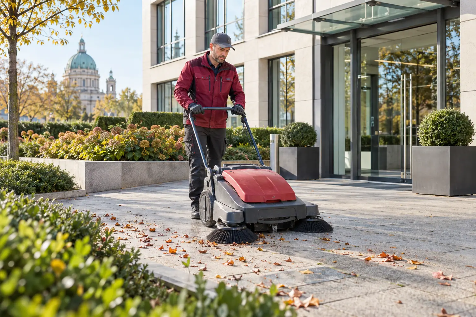 Grünpflege einer Außenanlage in Potsdam