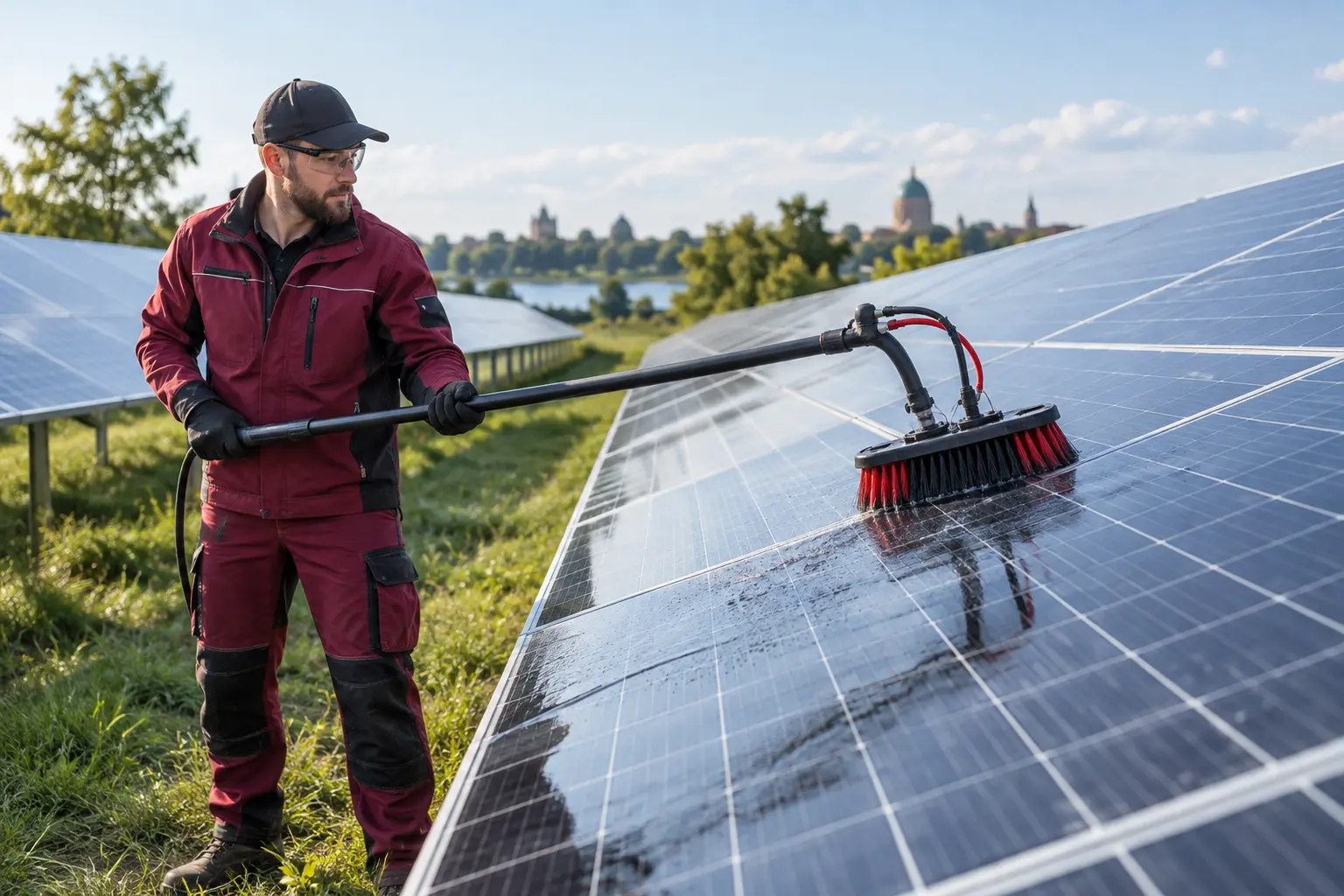 Reinigung einer Photovoltaikanlage in Potsdam